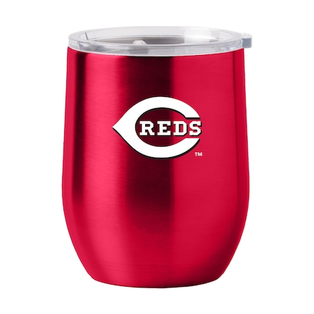 Logo Brands Cincinnati Reds 16oz Gameday Stainless Curved Beverage 508-S16CB-1